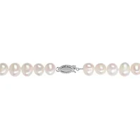 8mm Freshwater Cultured Pearl Necklace in Sterling Silver- 18 in