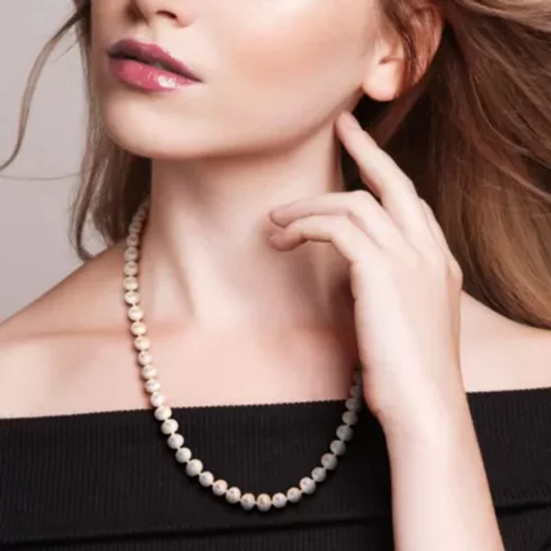 6-7mm Freshwater Cultured Pearl Necklace in Sterling Silver- 18 in