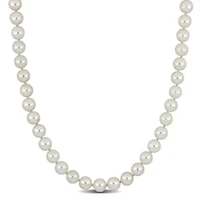 6.5-7mm Chinese Akoya Cultured Pearl Necklace in 14k Yellow Gold- in
