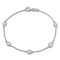 Lab-Grown Diamond Station Bracelet in Sterling Silver - 7 in
