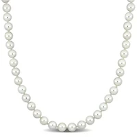 5-5.5mm Chinese Akoya Cultured Pearl Necklace in 14k Yellow Gold - 18 in