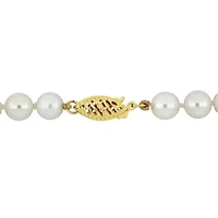5-5.5mm Chinese Akoya Cultured Pearl Necklace in 14k Yellow Gold - 18 in