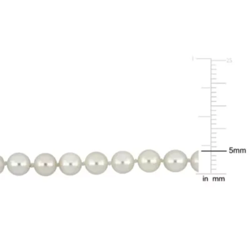 5-5.5mm Chinese Akoya Cultured Pearl Necklace in 14k Yellow Gold - 18 in