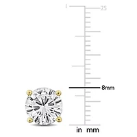 Lab Created White Sapphire Solitaire Earrings in Yellow Plated Sterling Silver