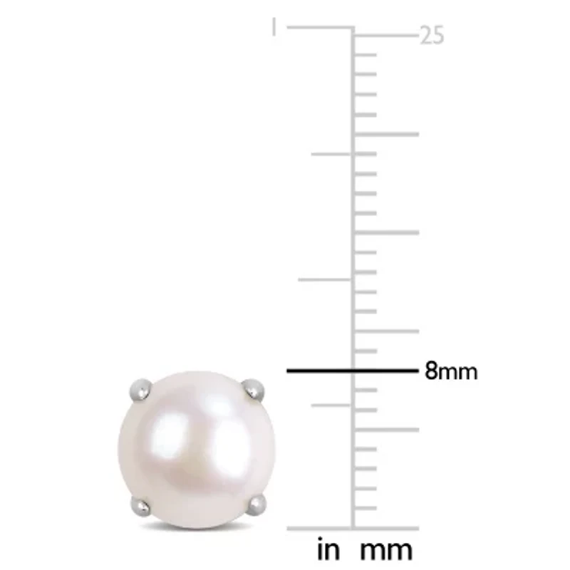 7.5-8mm Freshwater Cultured Pearl Earrings in Sterling Silver