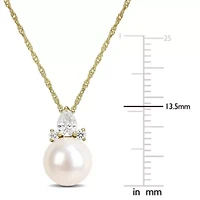 Diamond Pendant with Chain in 14k Yellow Gold - 17 in