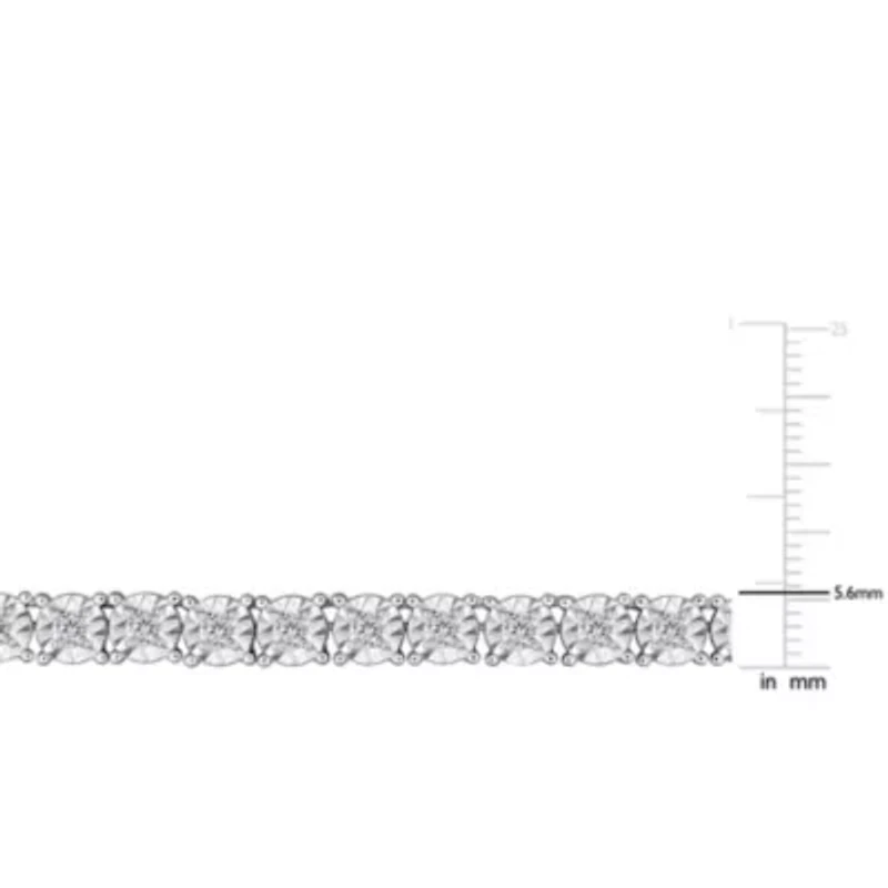 Lab-Grown Diamond Tennis Necklace in Sterling Silver - 17 in