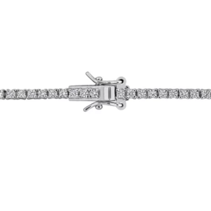 Lab Created White Sapphire Tennis Bracelet in Sterling Silver - 7 in