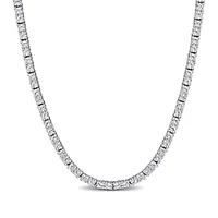 Lab Created Created White Sapphire Tennis Necklace in Sterling Silver - 16.5 in