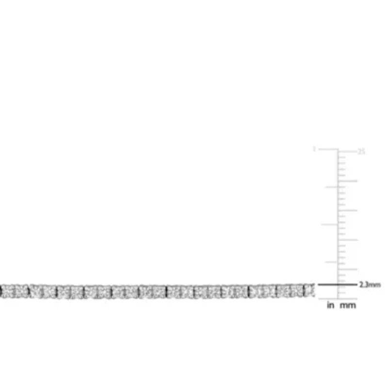 Lab Created Created White Sapphire Tennis Necklace in Sterling Silver - 16.5 in