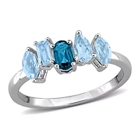 Sky & London Blue Topaz Ring Sterling Silver