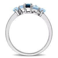 Sky & London Blue Topaz Ring Sterling Silver