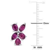 Rhodolite Post Earrings in Sterling Silver