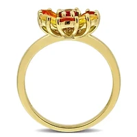 Multi-Sapphire Ring Yellow Plated Sterling Silver