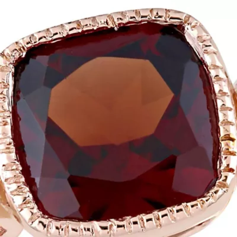 Lab Created Garnet, White Sapphire & Diamond Accent Ring 10k Rose Gold
