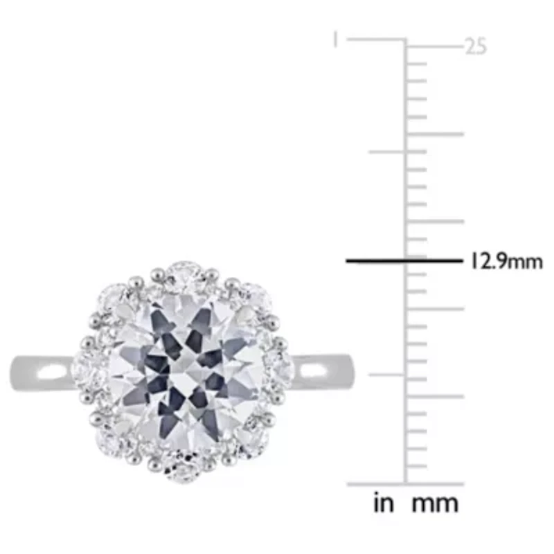 Lab Created White Sapphire Ring Sterling Silver