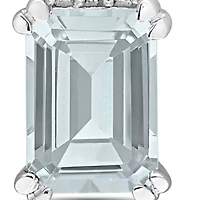 Diamond & Blue Sapphire & Aquamarine Earrings in Sterling Silver