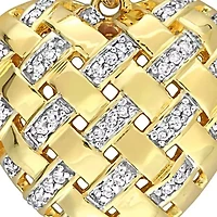 Diamond Pendant With Chain in Yellow Plated Sterling Silver-18"