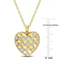 Diamond Pendant With Chain in Yellow Plated Sterling Silver-18"