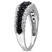 Black Sapphire Ring Sterling Silver