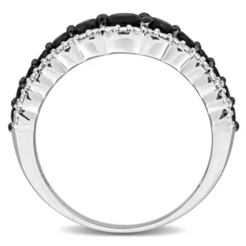 Black Sapphire Ring Sterling Silver