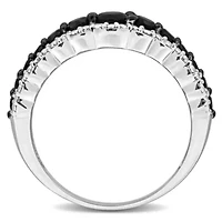 Black Sapphire Ring Sterling Silver