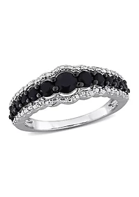 Black Sapphire Ring Sterling Silver