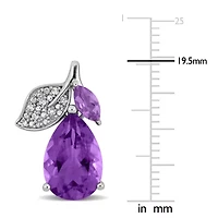 Rose de France, Amethyst & White Topaz Earrings in Sterling Silver