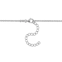 Lab Created White Sapphire Necklace in Sterling Silver- 16" +2" Ext.