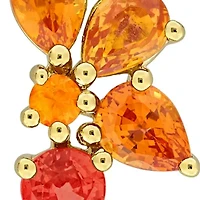 Multi-Orange Sapphire Earrings in Yellow Plated Sterling Silver