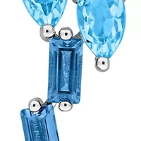 Swiss & London Blue Topaz Earrings in Sterling Silver