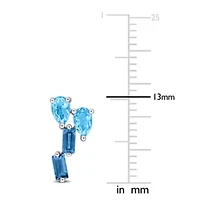 Swiss & London Blue Topaz Earrings in Sterling Silver