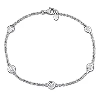Lab Created White Sapphire Bracelet in Sterling Silver- 7 in