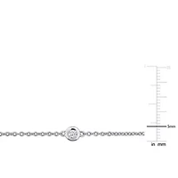 Lab Created White Sapphire Bracelet in Sterling Silver- 7 in