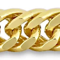 4mm Double Curb Link Anklet in Yellow Plated Sterling SIlver - 9-inch