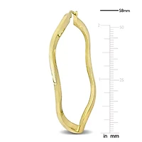 58mm Round Wave Hoop Earrings in Yellow Plated Sterling SIlver