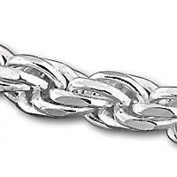 3.2mm Diamond Cut Rope Chain Bracelet in Sterling Silver -7.25 inch
