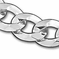 5.30mm Diamond Cut Curb Bevelled Bracelet in Sterling Silver -7.25 inch