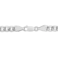5.30mm Diamond Cut Curb Bevelled Bracelet in Sterling Silver -7.25 inch
