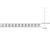 5.30mm Diamond Cut Curb Bevelled Bracelet in Sterling Silver -7.25 inch