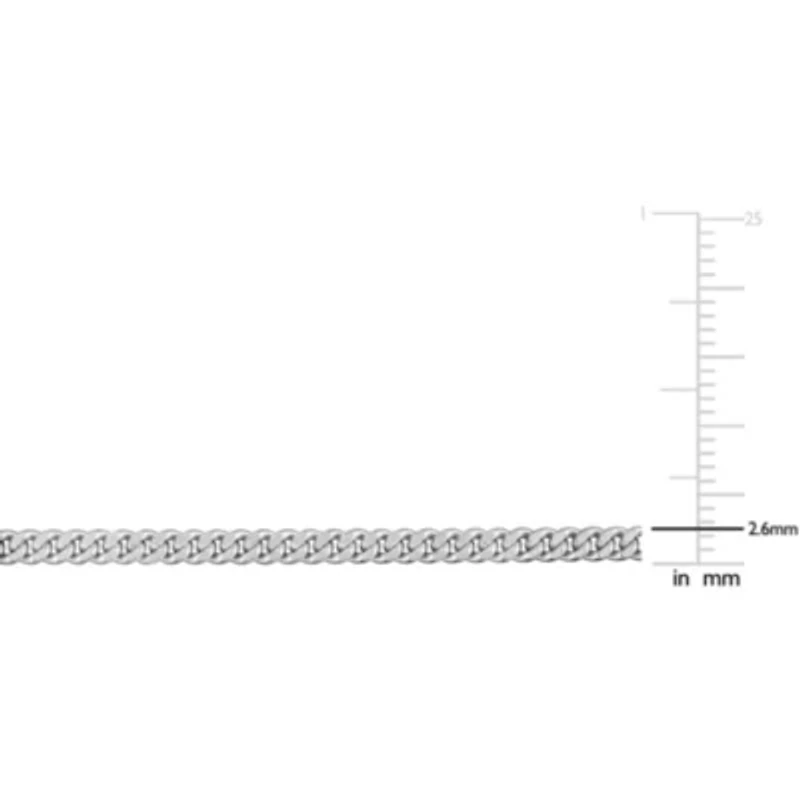 2.65mm Curb Link Bracelet in Sterling Silver- 7.5 inch