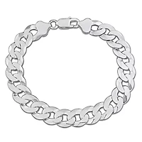 11mm Curb Link Chain Bracelet in Sterling Silver - 8.25 inch