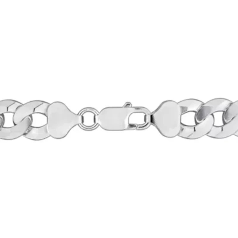11mm Curb Link Chain Bracelet in Sterling Silver - 8.25 inch