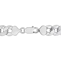 11mm Curb Link Chain Bracelet in Sterling Silver - 8.25 inch