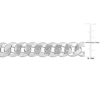 11mm Curb Link Chain Bracelet in Sterling Silver - 8.25 inch