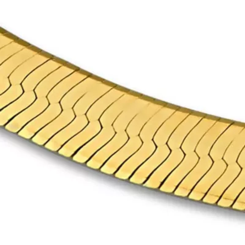 3.3mm Herringbone Bracelet in Yellow Plated Sterling SIlver- 7.25 inch