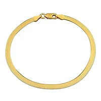3.3mm Herringbone Bracelet in Yellow Plated Sterling SIlver- 7.25 inch