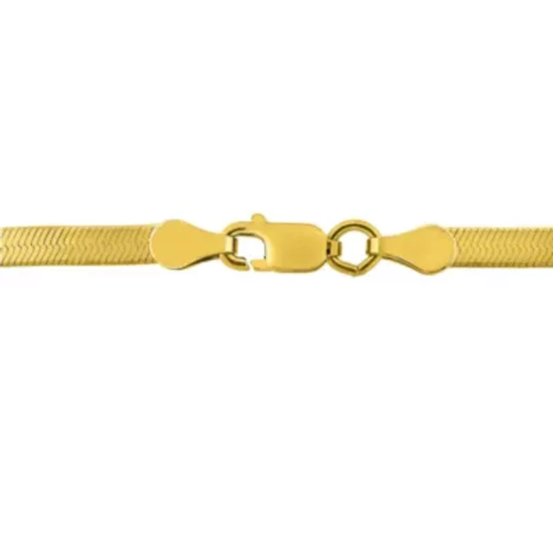 3.3mm Herringbone Bracelet in Yellow Plated Sterling SIlver- 7.25 inch