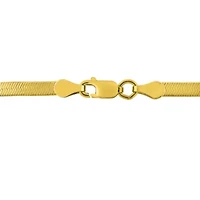 3.3mm Herringbone Bracelet in Yellow Plated Sterling SIlver- 7.25 inch