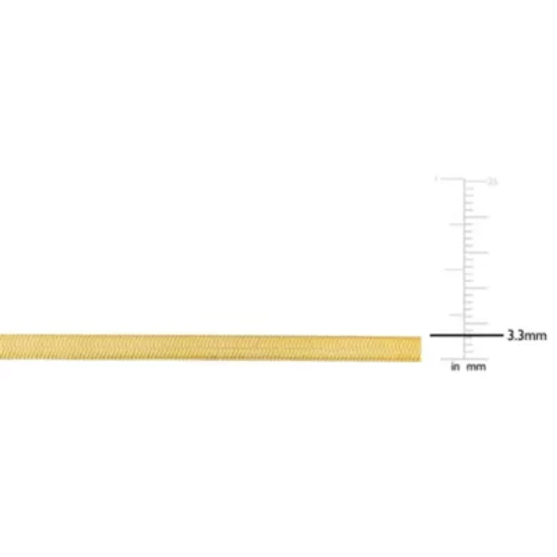 3.3mm Herringbone Bracelet in Yellow Plated Sterling SIlver- 7.25 inch